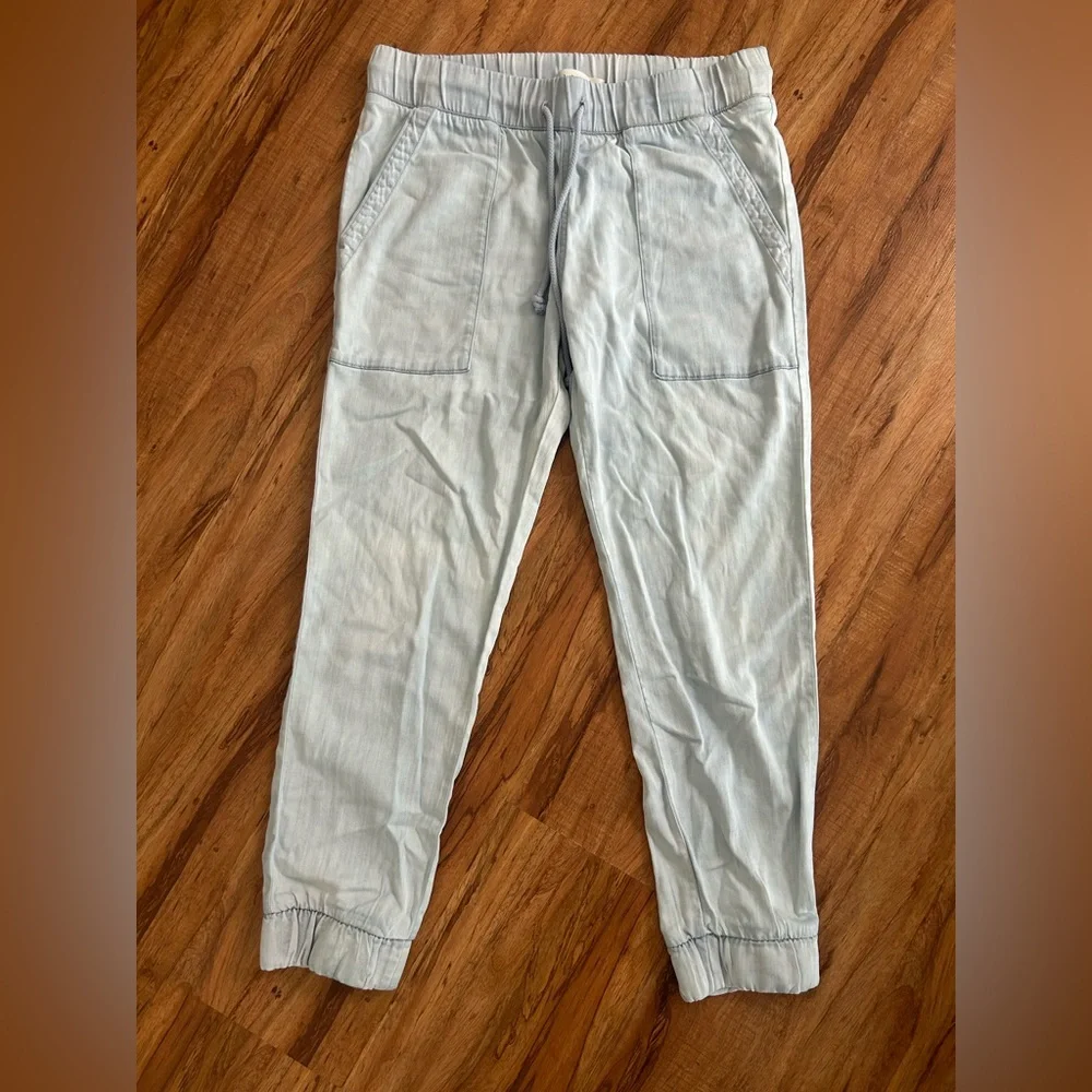 Anthropologie Cloth & Stone Amy Chambray Denim Joggers Womens Size M - Picture 2 of 12